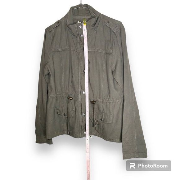 Ashley By 26 International Medium Green Grey Women’s Utility Jacket - Picture 4 of 6